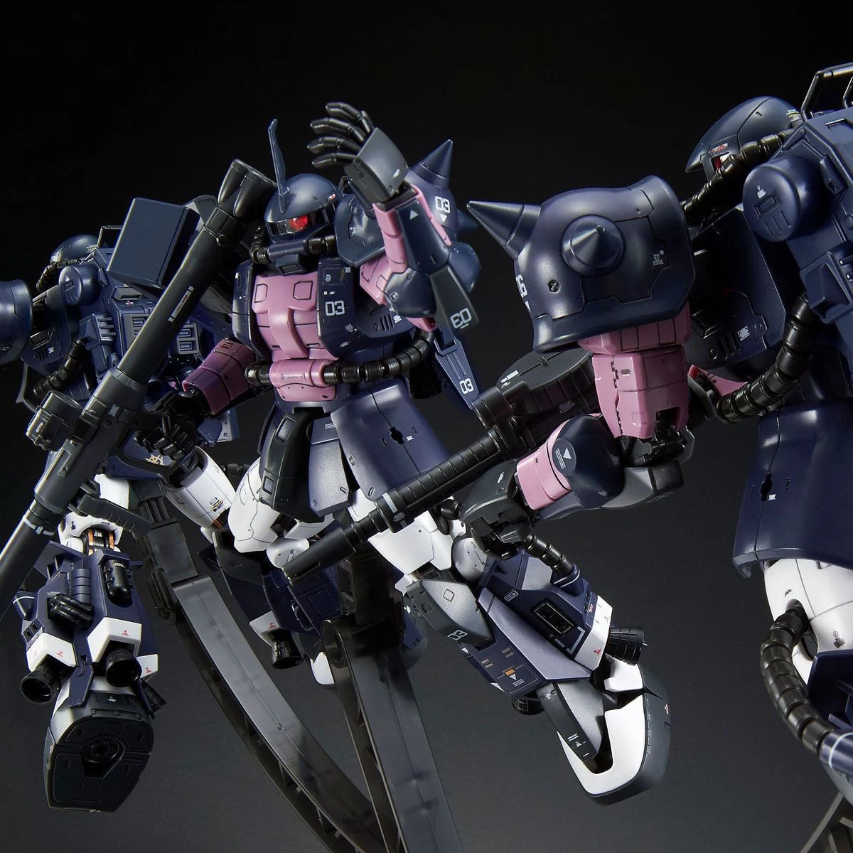 RG 1/144 MS-06R-1A BLACK TRI-STARS ZAKU II TRIPLE ACTION SET 3 RG 1/144 MS-06R-1A BLACK TRI-STARS ZAKU II TRIPLE ACTION SET